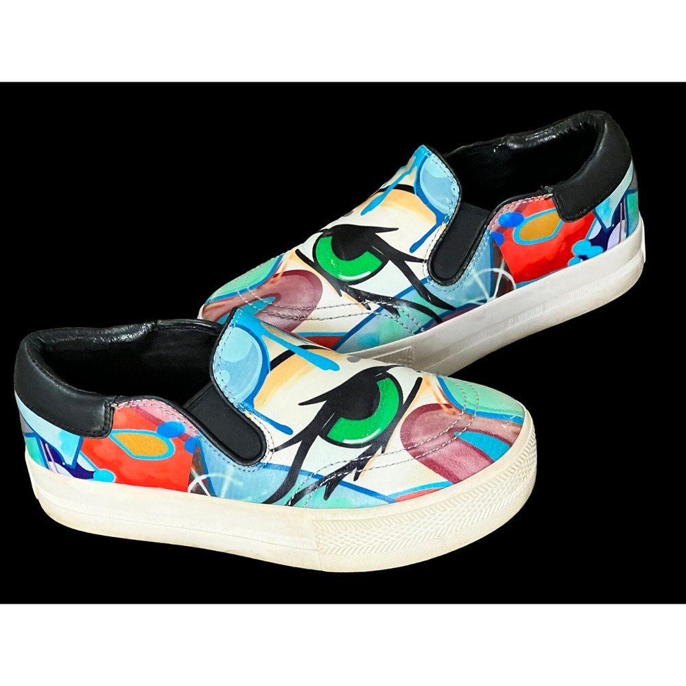ASH WOMEN'S JAM BIS GRAFFITI  MULTI COLOR SLIP ON GRAPHIC SKATER SNEAKER 36 6
